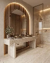 Roman Travertino surface — Guava Quartz + Stone | Adam Stonetech (view 2)