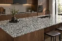 Warm Walnut Terrazzo Kitchen Island.webp