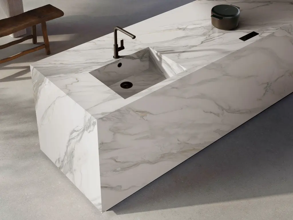 Calacatta Borghini Classic surface — Guava Quartz + Stone | Adam Stonetech (view 2)