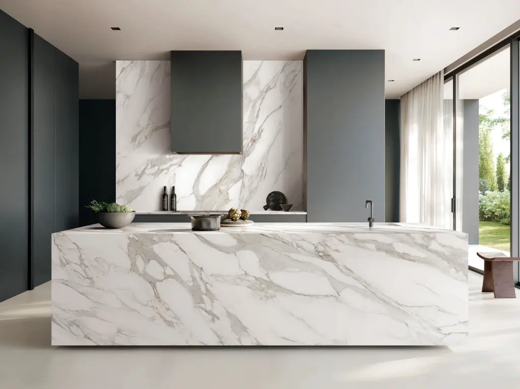 Calacatta Crema surface — Guava Quartz + Stone | Adam Stonetech (view 1)