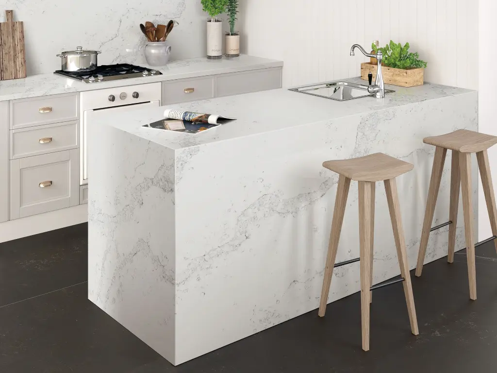 Commodus surface — Guava Quartz + Stone | Adam Stonetech (view 1)