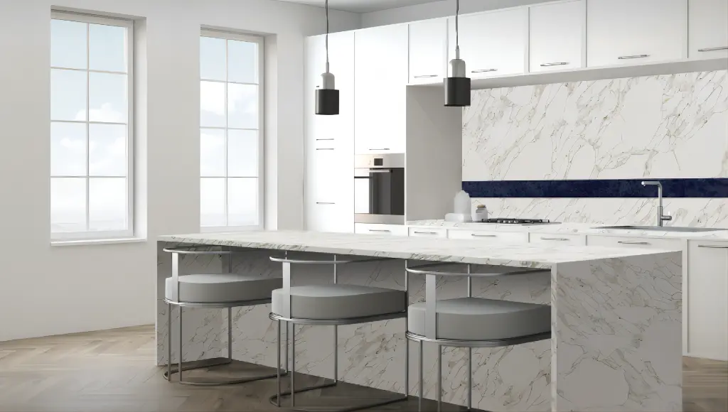 Arabescato Bettogli surface — Guava Quartz + Stone | Adam Stonetech (view 2)