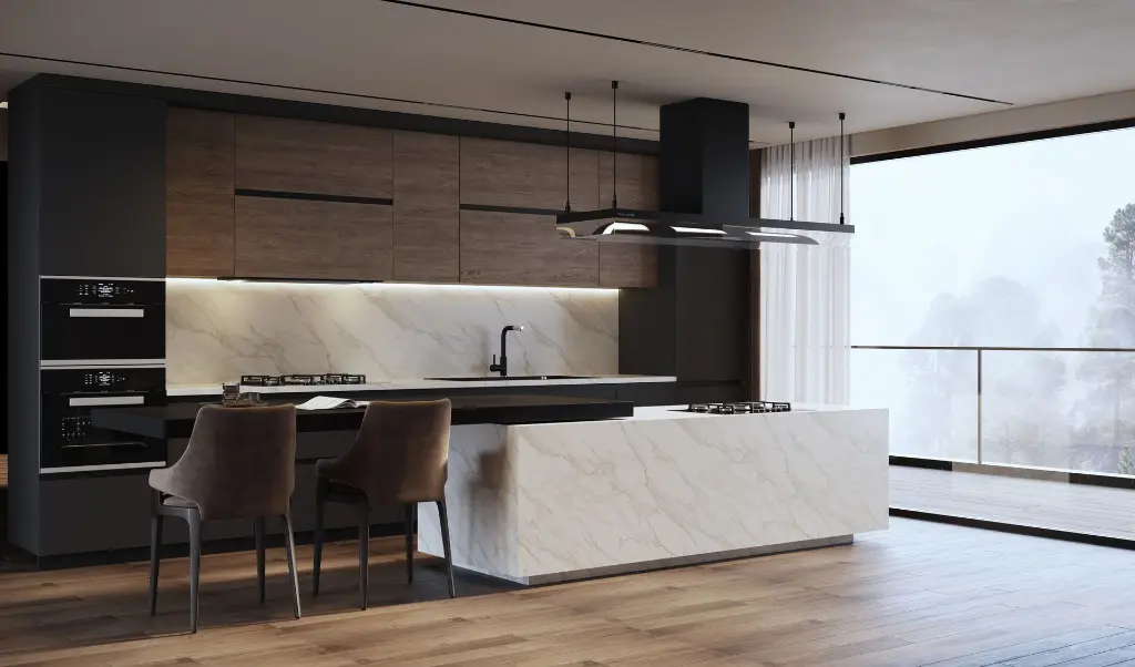 Calacatta Borghini Classic surface — Guava Quartz + Stone | Adam Stonetech (view 1)
